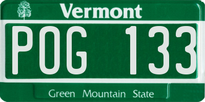 VT license plate POG133