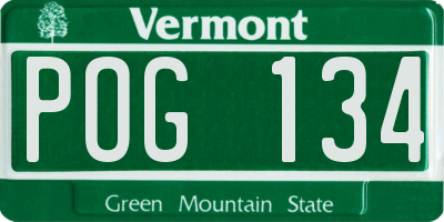 VT license plate POG134