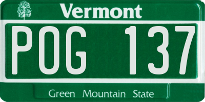 VT license plate POG137