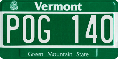 VT license plate POG140
