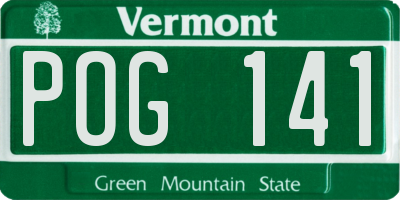VT license plate POG141