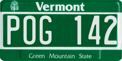 VT license plate POG142