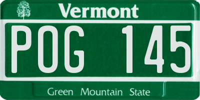 VT license plate POG145