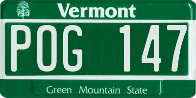 VT license plate POG147