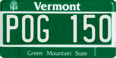 VT license plate POG150