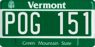 VT license plate POG151