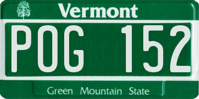 VT license plate POG152