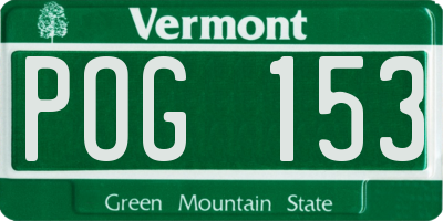 VT license plate POG153