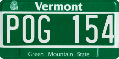 VT license plate POG154