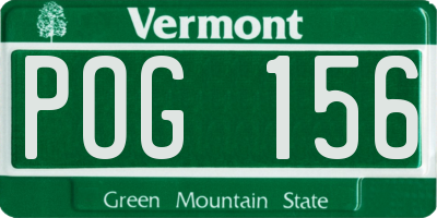 VT license plate POG156