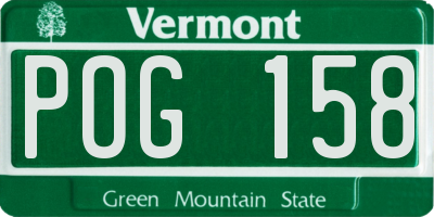 VT license plate POG158