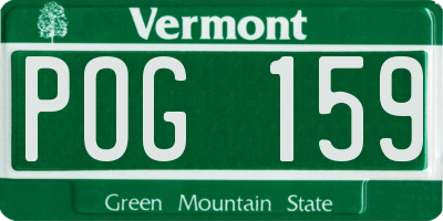 VT license plate POG159