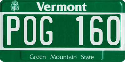 VT license plate POG160