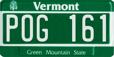 VT license plate POG161