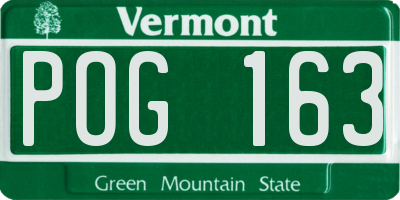 VT license plate POG163