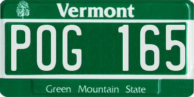 VT license plate POG165