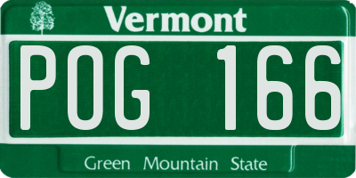 VT license plate POG166