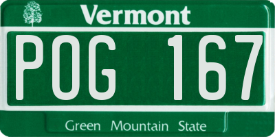 VT license plate POG167