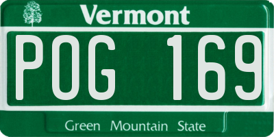VT license plate POG169