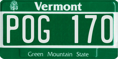 VT license plate POG170