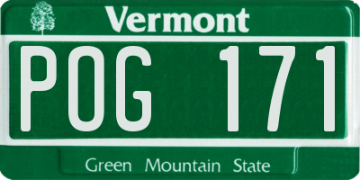 VT license plate POG171