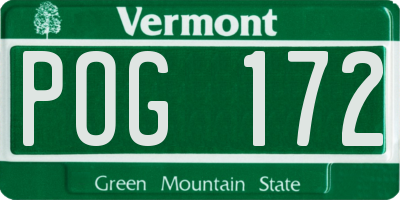 VT license plate POG172