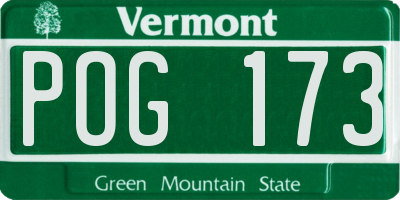 VT license plate POG173