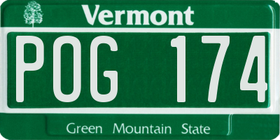 VT license plate POG174