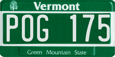VT license plate POG175