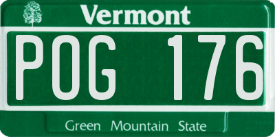 VT license plate POG176