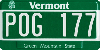 VT license plate POG177