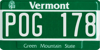 VT license plate POG178