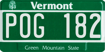 VT license plate POG182