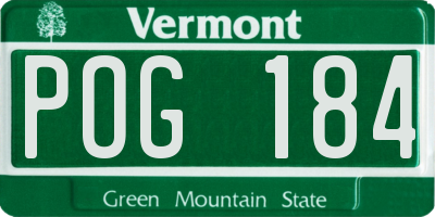 VT license plate POG184