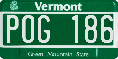 VT license plate POG186