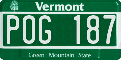 VT license plate POG187
