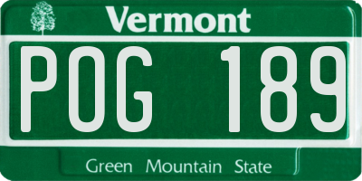 VT license plate POG189