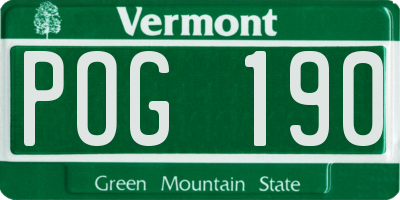VT license plate POG190