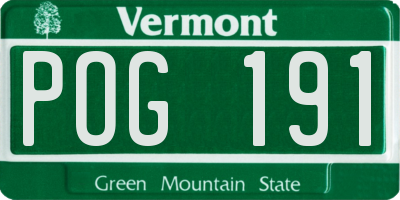 VT license plate POG191