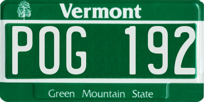 VT license plate POG192