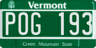 VT license plate POG193
