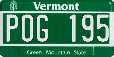 VT license plate POG195