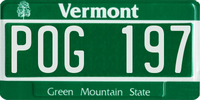 VT license plate POG197