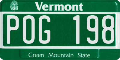 VT license plate POG198
