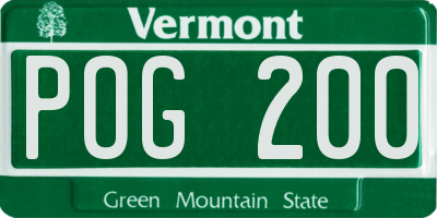 VT license plate POG200