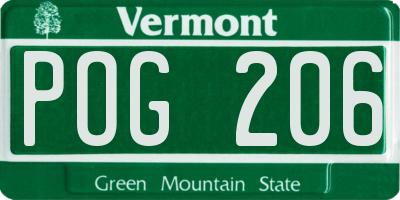 VT license plate POG206
