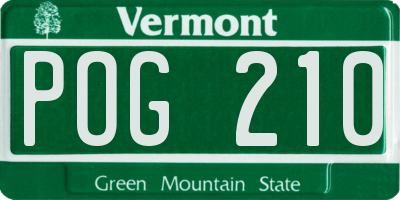 VT license plate POG210