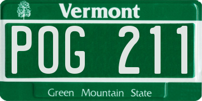 VT license plate POG211