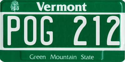 VT license plate POG212