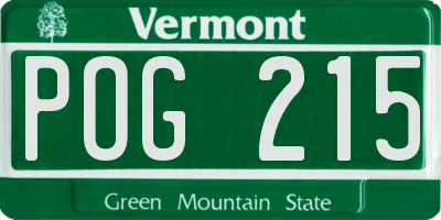 VT license plate POG215